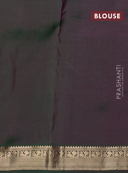 Pure kanchipuram silk saree purple and green with allover zari woven buttas and zari woven border