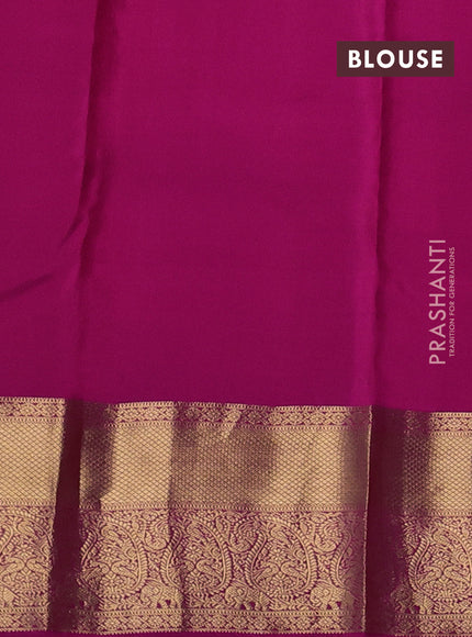 Pure kanchipuram silk saree dark magenta pink and pink with zari woven buttas and zari woven border