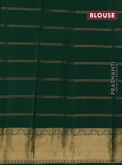 Pure kanchipuram silk saree purple and green with allover zari checks & buttas and zari woven border