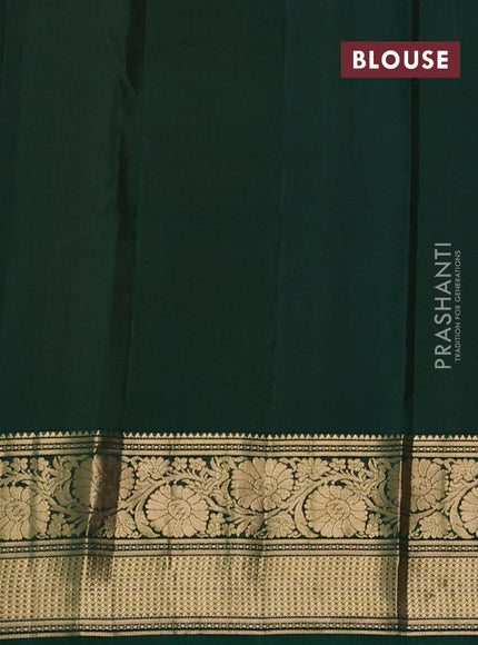 Pure kanchipuram silk saree yellow and green with allover zari checks & buttas and zari woven border