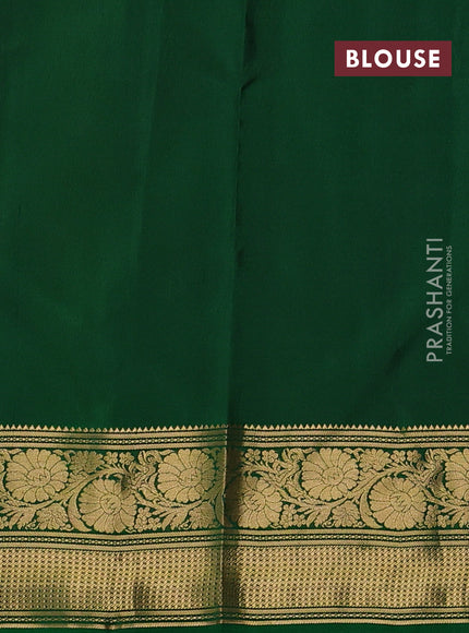 Pure kanchipuram silk saree red and green with allover zari checks & buttas and zari woven border