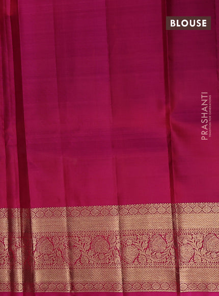 Pure kanchipuram silk lehenga dhawani orange and pink with zari woven buttas and rich zari woven border