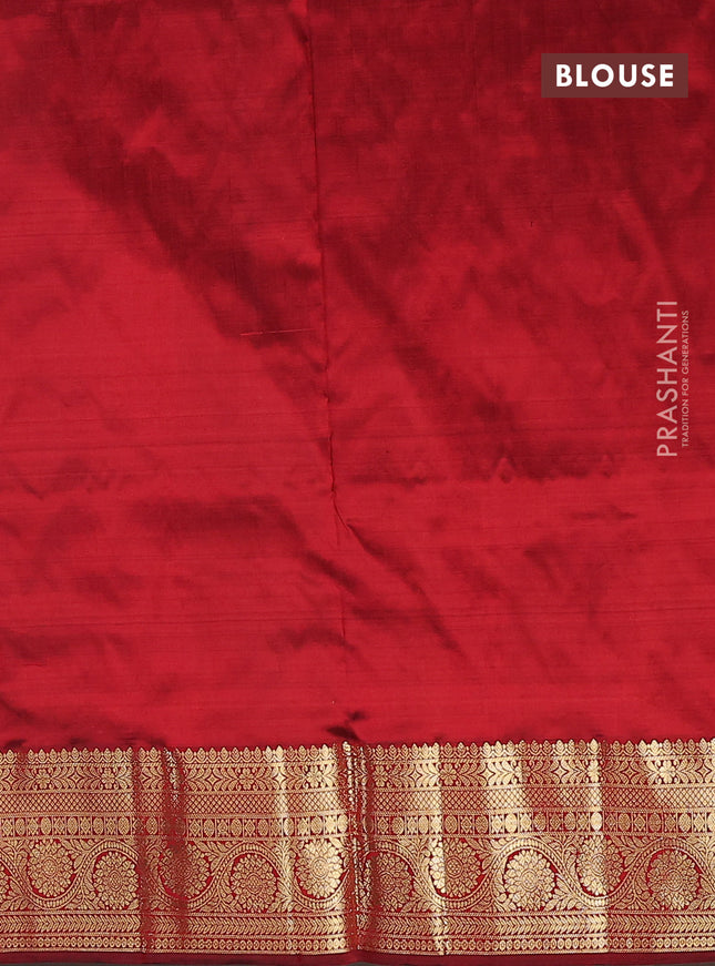 Pure kanchipuram silk lehenga dhawani dual shade of greenish maroon and maroon with allover zari checks & buttas and rich zari woven border
