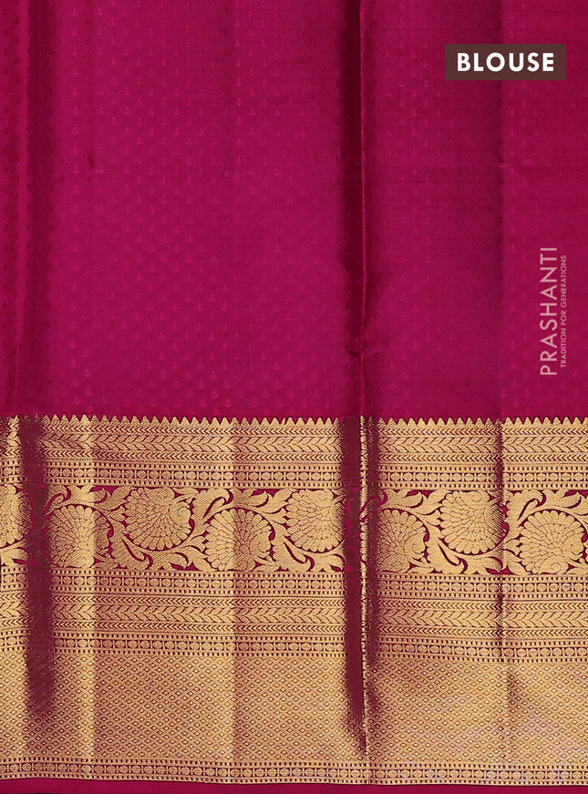 Pure kanchipuram silk lehenga dhawani light green and pink with allover zari woven floral buttas and long zari woven border
