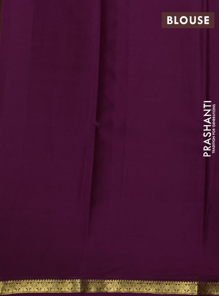 Pure mysore silk saree deep wine shade with plain body and zari woven border