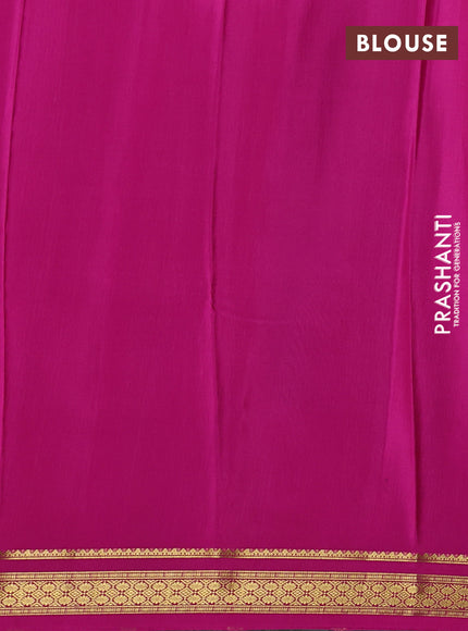 Pure mysore silk saree coffee brown and pink with plain body and zari woven border