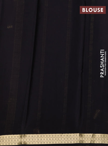 Pure mysore silk saree black with zari weaves and zari woven border