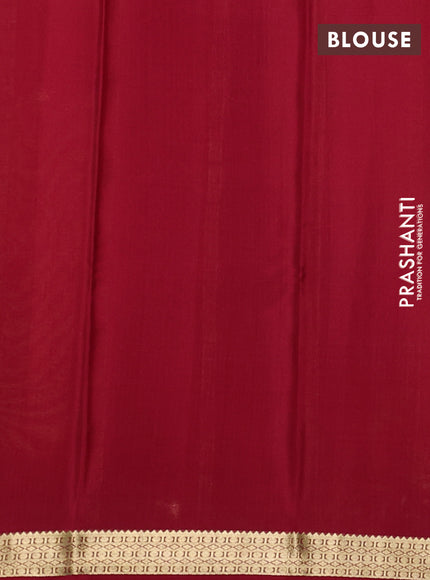 Pure mysore silk saree mehendi green and maroon with zari weaves and zari woven border