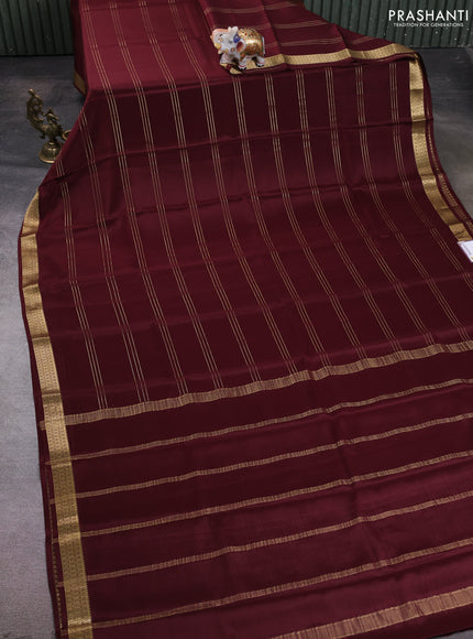 Pure mysore silk saree coffee brown with zari weaves and zari woven border