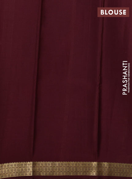 Pure mysore silk saree coffee brown with zari weaves and zari woven border