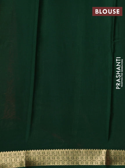Pure mysore silk saree red and green with zari weaves and zari woven border