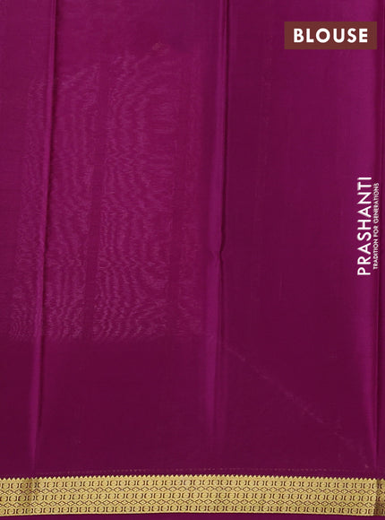 Pure mysore silk saree lotus pink and purple with allover zari stripe pattern and zari woven border