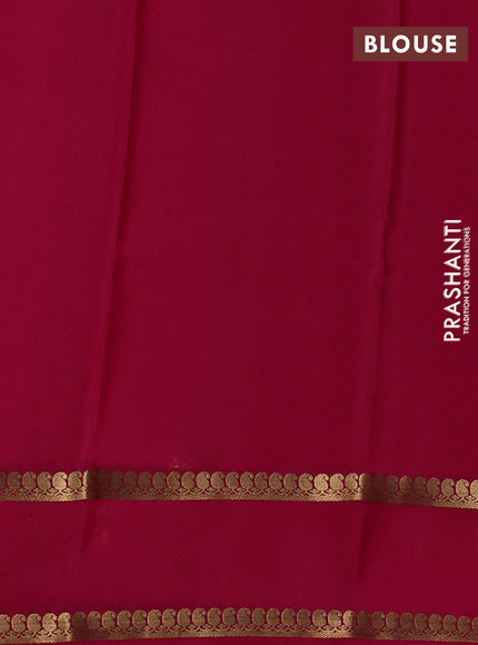 Pure mysore silk saree deep wine shade and dark pink with plain body and rettapet zari woven border