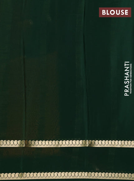 Pure mysore silk saree mustard yellow and bottle green with plain body and rettapet zari woven border