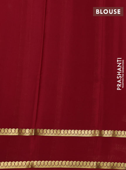 Pure mysore silk saree black and maroon with plain body and rettapet zari woven border