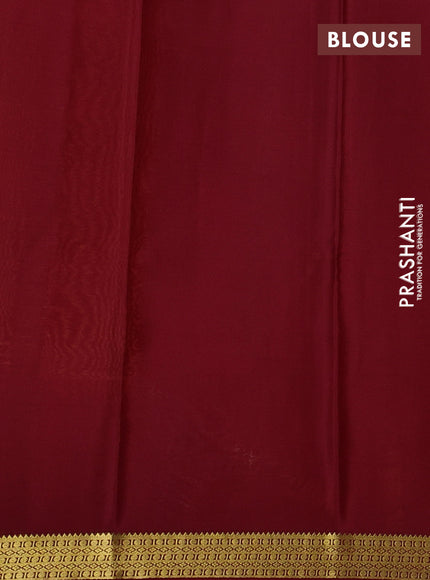 Pure mysore silk saree mustard yellow and deep maroon with zari weaves and zari woven border