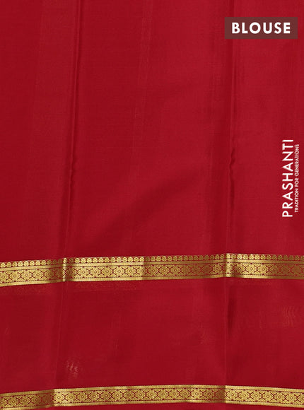 Pure mysore silk saree coffee brown and red with allover zari checked pattern and rettapet zari woven border