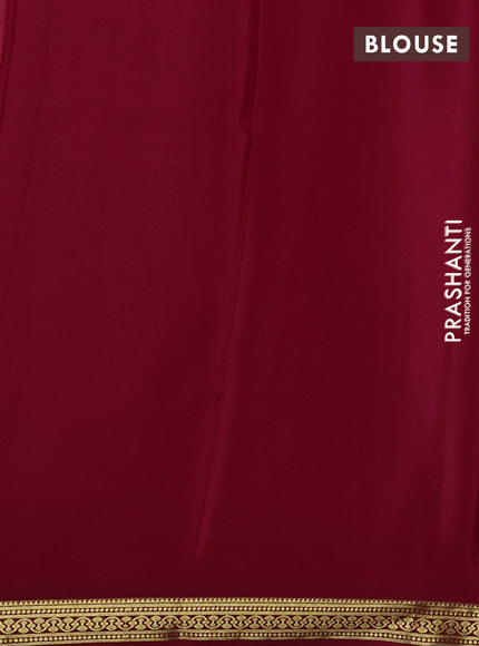 Pure mysore silk saree red with plain body and zari woven border