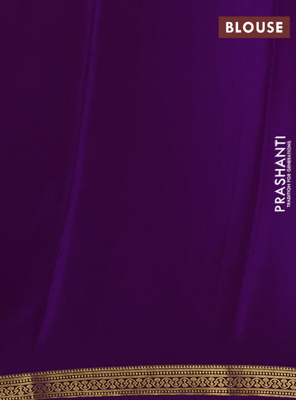 Pure mysore silk saree purple with plain body and zari woven border