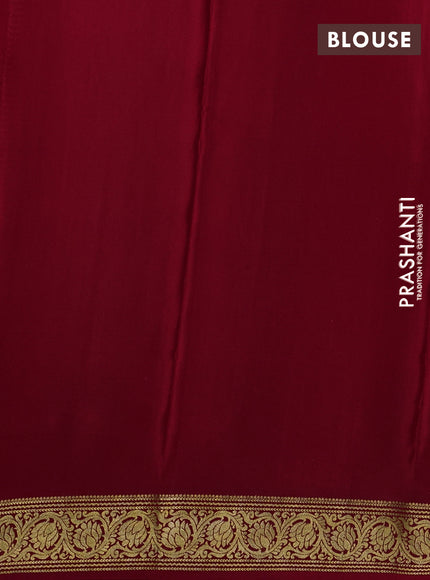 Pure mysore silk saree red with allover zari woven checked pattern and zari woven border