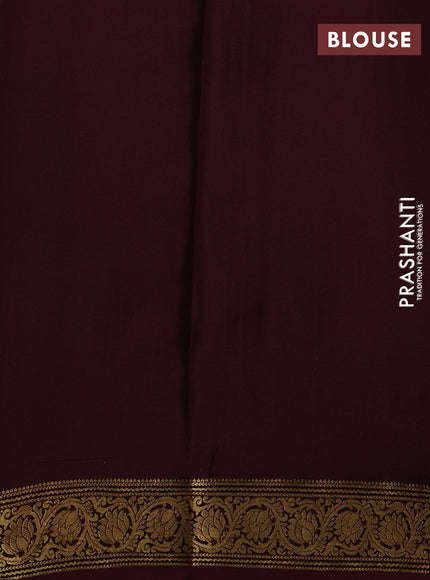 Pure mysore silk saree coffee brown with allover zari woven checked pattern and zari woven border