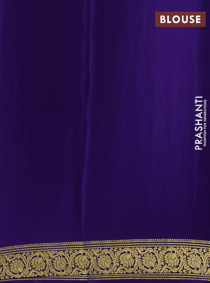 Pure mysore silk saree blue with allover zari woven checked pattern and zari woven border