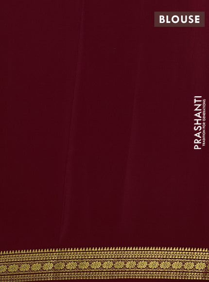 Pure mysore silk saree maroon with allover small zari woven checked pattern and zari woven border