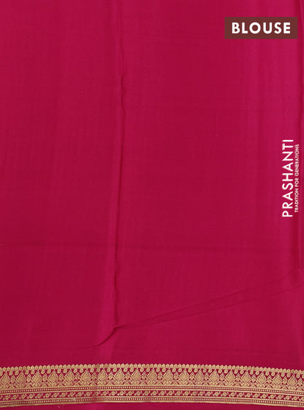 Pure mysore silk saree pista green and pink with allover zari woven buttas and zari woven border