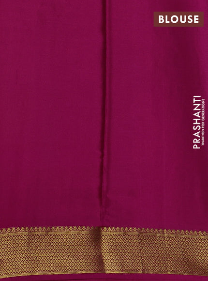 Pure mysore silk saree green and pink with allover zari woven buttas and zari woven border