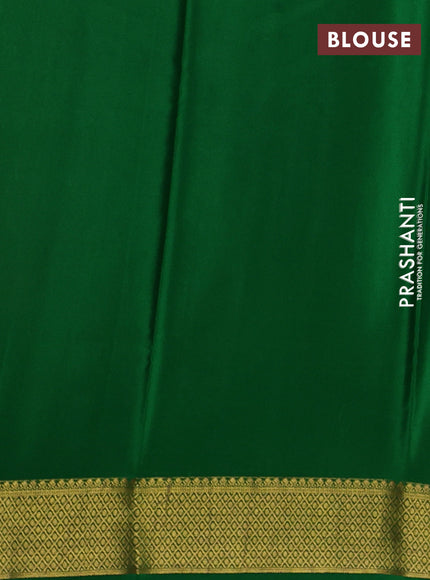 Pure mysore silk saree red and green with allover zari woven buttas and zari woven border