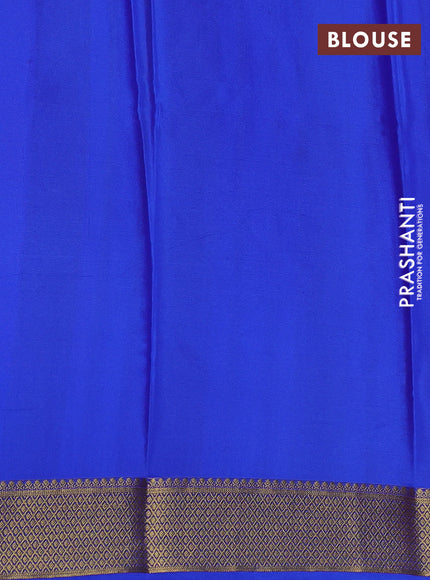 Pure mysore silk saree magenta pink and blue with allover zari woven buttas and zari woven border