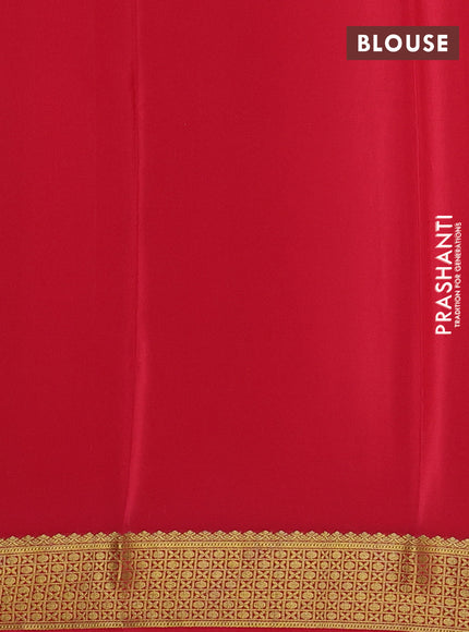 Pure mysore silk saree peach pink with plain body and zari woven border