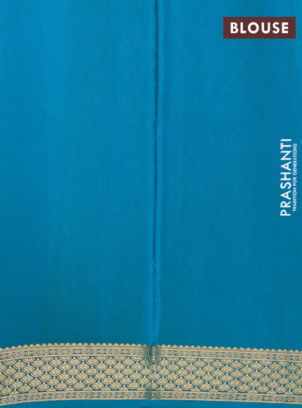 Pure mysore partly silk saree pink and cs blue with allover zari woven checked pattern and zari woven border