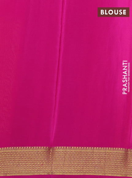 Pure mysore silk saree mango yellow and pink with allover zari woven buttas and zari woven border