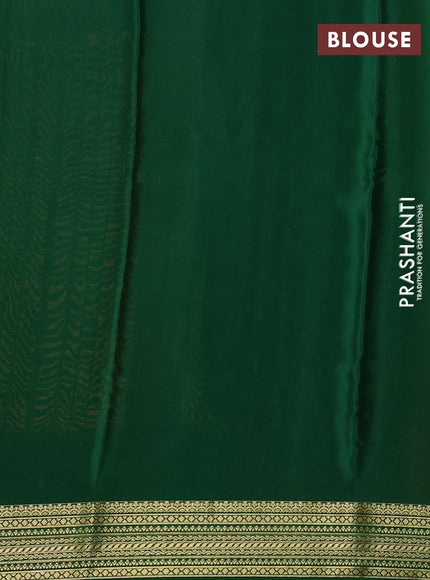 Pure mysore silk saree mustard yellow and green with allover zari woven checked pattern and zari woven border