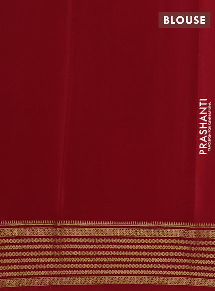 Pure mysore silk saree black and maroon with plain body and zari woven border