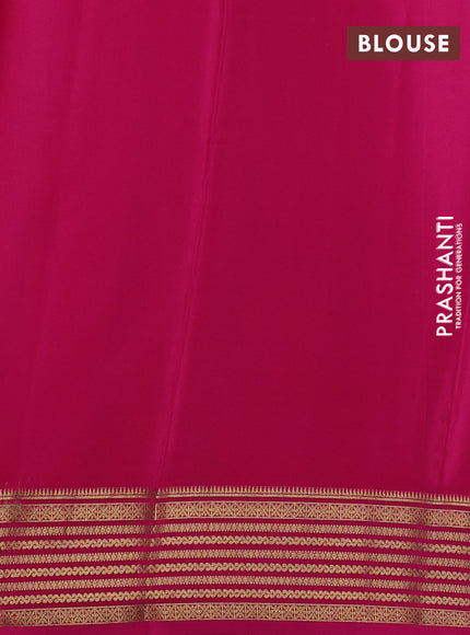 Pure mysore silk saree wine shade and pink with plain body and zari woven border
