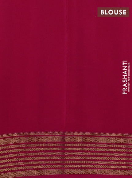 Pure mysore silk saree coffee brown and pink with plain body and zari woven border
