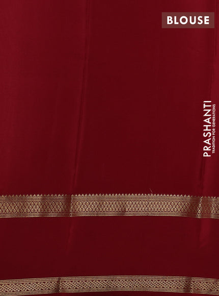 Pure mysore silk saree dark mustard yellow and maroon with allover small zari woven checked pattern and rettapet zari woven border