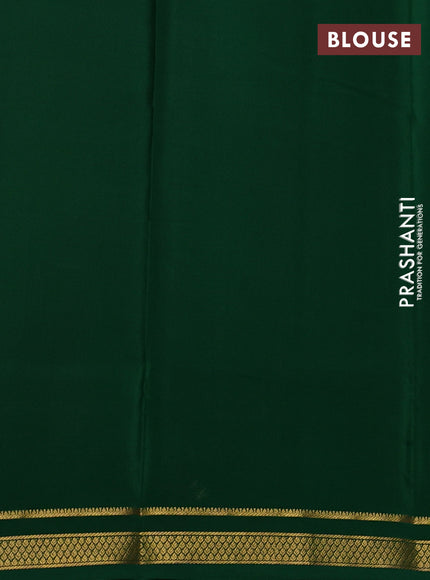 Pure mysore silk saree deep maroon and green with allover zari woven checked pattern and zari woven border