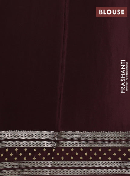 Pure mysore silk saree brown with allover zari weaves and zari woven border