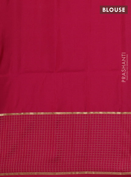 Pure soft silk saree blue and pink with zari woven buttas and zari woven checked border
