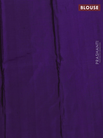Pure soft silk saree purple with allover zari woven buttas and temple design zari woven border