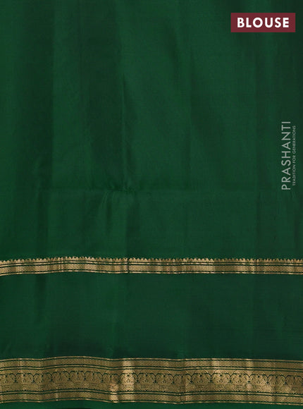 Pure soft silk saree mustard yellow and green with zari woven buttas and long zari woven butta border