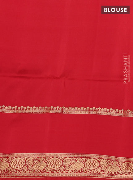 Pure soft silk saree yellow and red with zari woven buttas and long zari woven butta border