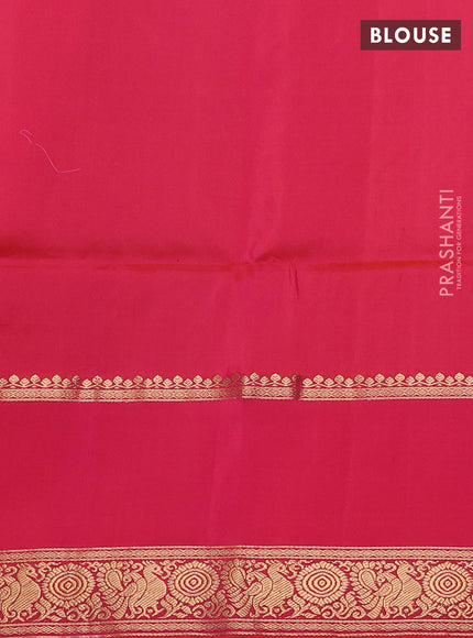 Pure soft silk saree deep purple and dual shade of pinkish orange with zari woven buttas and long zari woven butta border