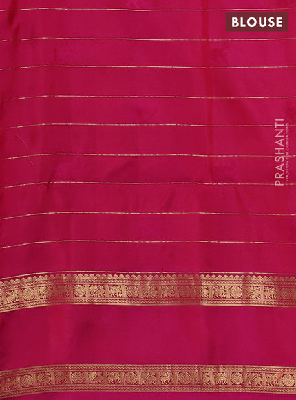 Pure soft silk saree purple and pink with allover zari checked & buttas and rettapet zari woven border