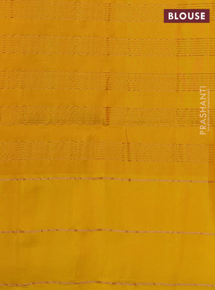 Pure soft silk saree pink and yellow with allover zari woven checked pattern and long zari woven border