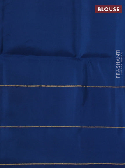 Pure soft silk saree sunset orange and peacock blue with zari woven buttas and annam zari woven border