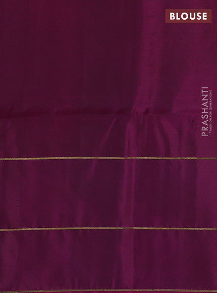 Pure soft silk saree teal blue and magenta pink with zari woven buttas and elephant zari woven butta border